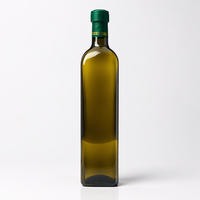 Bouteilles d'huile d'olive en verre vides de qualité alimentaire, carrées, marron, multi-capacités, avec couvercles, ensembles complets incluant bec verseur et bouchons intérieurs