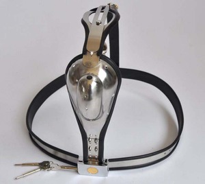 Hete mannen T-vormige roestvrijstalen cock cage SM bondage kuisheidsgordel mannelijk met anale plug sexy onderbroek - Product Image 6