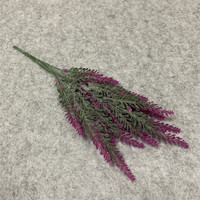 Plante Artificielle en Plastique de Haute Qualité en Gros, 5 Branches, Lavande, Feuillage Permanent pour Décoration Maison, Mariage, Thanksgiving, Noël