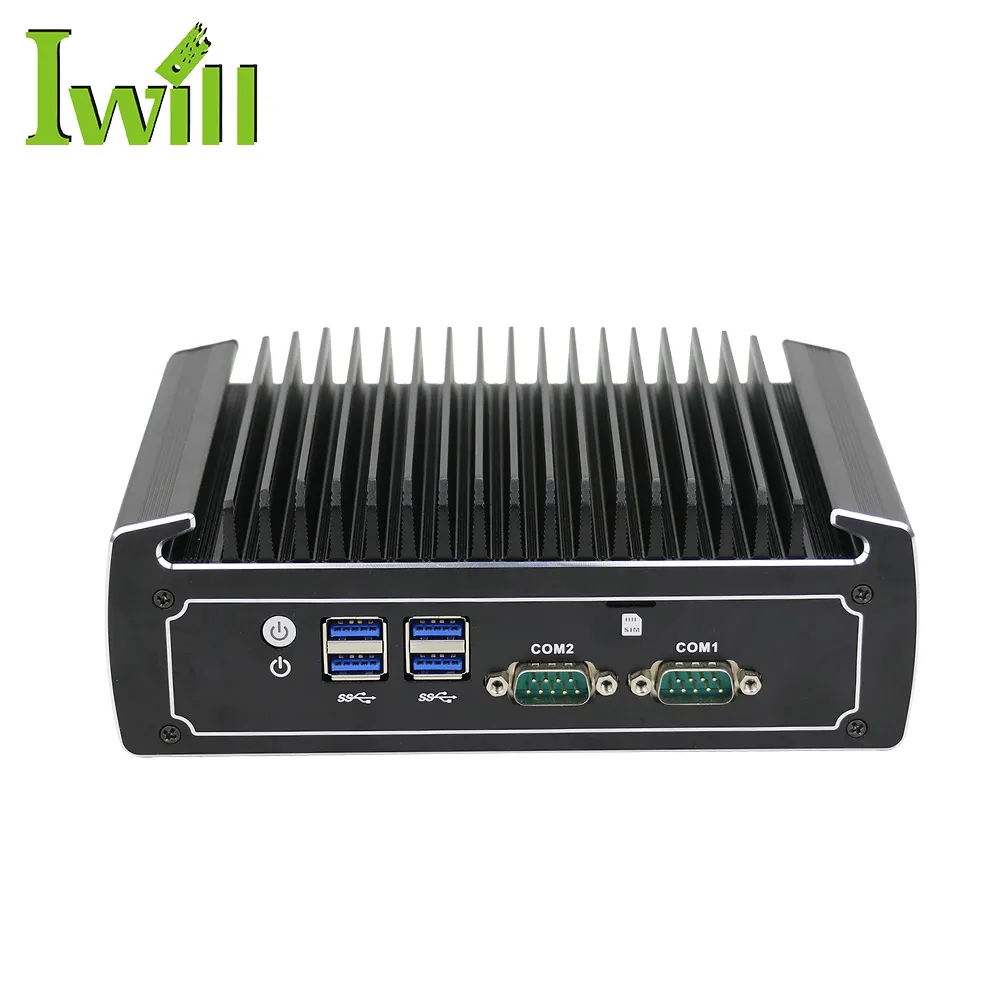 Chinese factory supplier Fanless Mini Computer i5 8250u Dual Lan Barebone Industrial Computer For Win 10