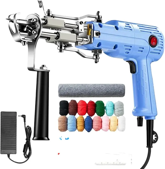 Machine à touffeter pour tapis à boucles et à poils coupés 2 en 1 d'usine et tissu de support pour tapis et fil acrylique pour kit de pistolet à touffeter pour tapis
