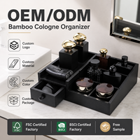Organisateur de Cologne en Bois Noir pour Hommes, Grande Capacité, avec Tiroir, Décoration de Chambre Masculine, Support de Rangement pour Salle de Bain