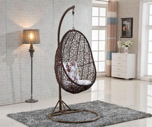 Sedia a dondolo moderna a forma di uovo con supporto, amaca singola <span class=keywords><strong>in</strong></span> <span class=keywords><strong>rattan</strong></span> PE per esterni, <span class=keywords><strong>arredo</strong></span> da <span class=keywords><strong>giardino</strong></span> per soggiorno e hotel - Product Image 2
