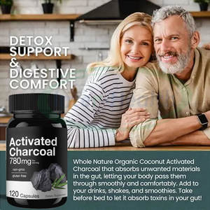 Ausreson OEM Geactiveerde Houtskool Detox Afvalcapsules Private Label Lever Darm Colon Reiniging Vegan Geactiveerde Houtskool Capsules - Product Image 2