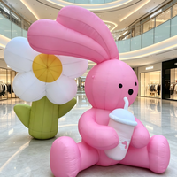 Modèle de lapin gonflable publicitaire personnalisé, dessin animé, mascotte gonflable pour la décoration des centres commerciaux
