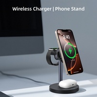 Chargeur sans fil QI 2.2 15W 25W 3-en-1 avec refroidissement et fonctions intelligentes pour téléphone portable, appareil photo, montre connectée, DC PD, logo personnalisable
