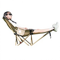 Chaise lune d'extérieur en acier au carbone, pliable et réglable, portable, pour camping, plage, pêche, pique-nique, pause déjeuner au bureau