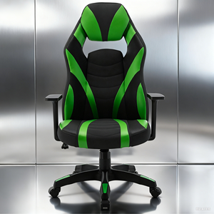 Chaise de jeu pivotante en cuir synthétique au design moderne Chaise d'ordinateur de direction avec élévateur à gaz à 3 niveaux et hauteur réglable - Product Image 3