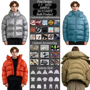 Veste matelassée personnalisée avec logo, style bulle, chaude et épaisse, pour l'hiver et les activités de plein air - Product Image 2