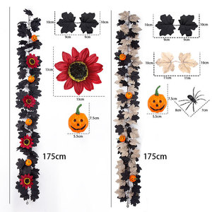 Guirlande de feuilles d'érable artificielles 100cm-200cm, fleurs en soie, décoration d'automne, Halloween, décoration murale, décoration de fête à domicile - Product Image 4