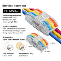 Connecteurs compacts conducteurs Connecteurs électriques à écrou de fil à levier avec base fixe pour épissures en ligne à 3 circuits 28-12 AWG