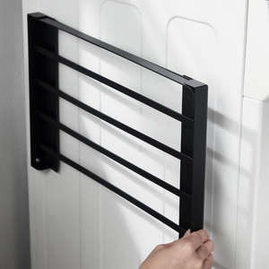 Toallero de Acero para el Hogar, sin Perforaciones, Estante Plegable para Baño con Soporte de Pared, Soporte Magnético para Ropa junto a la Lavadora - Product Image 3