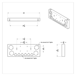 Bảng điều khiển trung tâm phía sau với ống kính rõ ràng hoặc màu đỏ 4 "Vòng sáu 2" đèn LED đỏ tròn - Product Image 3