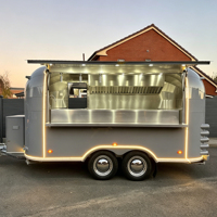 Camión de Comida Retro Totalmente Equipado de Acero Inoxidable, Carrito Móvil de Helados y Comida Rápida con Sistema de Energía para Catering