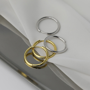 Pendientes de Aro Pequeños de Acero Inoxidable con Baño de Oro de 18K para Mujer, Joyería de Moda Personalizada, Sin Deslustre, Venta al por Mayor - Product Image 4