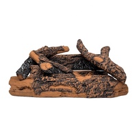 Faux bois en fibre céramique haute température pour la décoration de cheminée, bûches artificielles résistantes à la chaleur