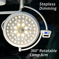 Lampe chirurgicale vétérinaire à double tête LED, type fleur, montée au plafond, sans ombre, pour salle d'opération, certifiée CE