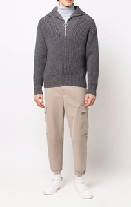 Cardigan Basic in Maglia a Nido d'Ape con Zip, Pullover da Uomo, Maglieria con Zip 1/4, Maglioni di Guangzhou, Maglieria Homme - Product Image 3