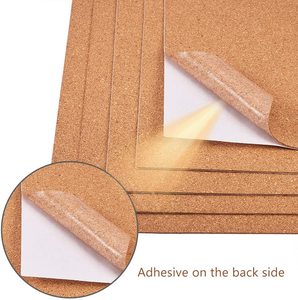 Paquete de 8 hojas de respaldo de <span class=keywords><strong>corcho</strong></span> aislante rectangular de 8x12 pulgadas hojas de <span class=keywords><strong>corcho</strong></span> A4 autoadhesivas de 1MM para posavasos decoración de pared fiesta manualidades DIY - Product Image 2