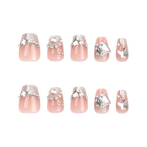Pegatinas de <span class=keywords><strong>Uñas</strong></span> Brillantes con Diamantes y Perlas, Estilo Francés 2026 - Product Image 5