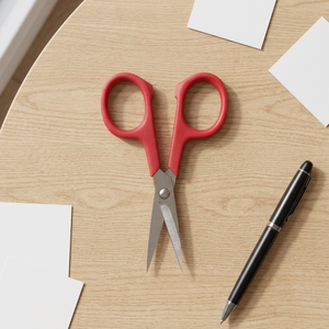 Ciseaux à papier multi-usages en acier inoxydable, bord lisse, poignée souple pour la découpe DIY - Product Image 2