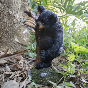 Figurine d'ours personnalisée à énergie solaire, sculpture animale artisanale <span class=keywords><strong>en</strong></span> polyrésine, <span class=keywords><strong>globe</strong></span> <span class=keywords><strong>lumineux</strong></span>, décoration de jardin, décoration de Noël, entreprise - Product Image 3