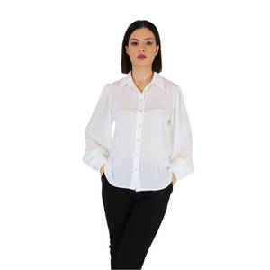 Camisa de Mujer Negra de Manga Larga con Botones, Blusa Casual de Talla Grande - Product Image 4