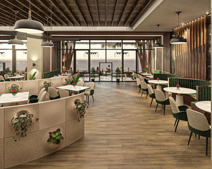 บูธคุณภาพสูงพร้อมไฟ LED สำหรับการออกแบบตกแต่งภายในเฟอร์นิเจอร์ร้านอาหารหรูหราทันสมัยตามสั่ง - Product Image 4