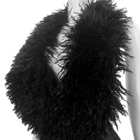 Viviblook Z603RP01 Combinaison d'été pour femme sans manches en satin avec plumes, col en V profond, col en fourrure, une pièce, grande taille, moulante