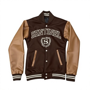 Chaqueta Varsity Impermeable Estilo Letterman, a la Moda, Bordada, de Lana y Seda, para Hombre, con Cierre de Botones Cubiertos, Resistente al Viento - Product Image 5