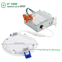 Panneau LED encastré Downlight ETL CETL Energy Star Éclairage Spot intérieur Goldsuno 3cct en 1 Forme ronde mince Plate 4 pouces 700