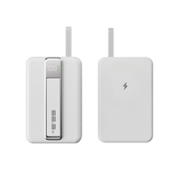 Batterie externe magnétique portable 10000 mAh, charge sans fil 15 W, charge rapide bidirectionnelle PD 20 W avec câble, cordon et support pour iPhone