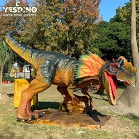Modèle de dinosaure animatronique réaliste en acier et silicone motorisé pour les jardins d'enfants, les aires de jeux extérieures pour enfants et les parcs à thème