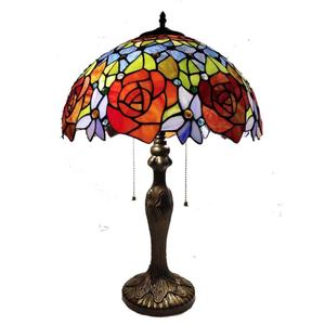 Antique 16'' Rose Stained Glass Tiffany Handmade Middle Size Decorative Table Lamp for Living Room Pendant Lights - Product Image 1