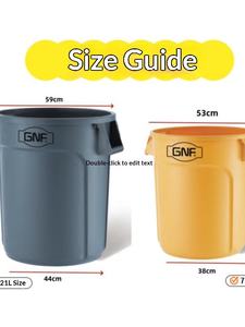 Cubo de basura de cocina de plástico PE con tapa, gran capacidad, para uso industrial exterior, con ruedas, sanitario y protector. - Product Image 2