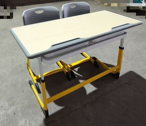 Oferta Especial: Escritorio y Silla Ajustables de Metal, Mesa y Silla Doble para Escuela, Escritorio para Aula, Escritorio para Estudiantes - Product Image 1