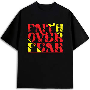 Camiseta para Hombre Faith Over Fear, 100% Algodón, Corte Regular, Estampado, Manga Corta, Cuello Redondo, Jersey de 180 g/m² - Product Image 1