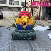 Buste de lion gonflable imprimé numériquement, en tissu Oxford imperméable, pour décoration de jungle et safari