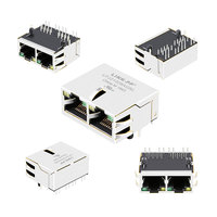 10/100 Base-T SMT Tab Down Tanpa Led RJ45 Jack Konektor Telepon dengan Magnetik