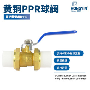 วาล์วบอล Hongyin PPR ขนาด 20 มม. ทำจากทองเหลืองและสแตนเลส แบบควบคุมด้วยมือ สำหรับระบบควบคุมน้ำ ระบบทำความร้อน และระบบปรับอากาศ - Product Image 3