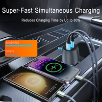 Chargeur de voiture numérique à double port SUNDA en métal, 83W, charge rapide, chargeur de téléphone universel pour ordinateur portable, téléphone portable, tablette