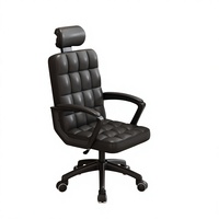 Chaise de bureau ergonomique en maille, directement de l'usine, pour salon, bureau à domicile, dossier haut, pivotante, en cuir PU, avec appui-tête