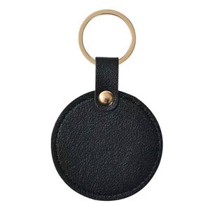 Porte-clés rond en cuir personnalisé avec logo, durable, pour voiture et sac – Meilleure vente - Product Image 4
