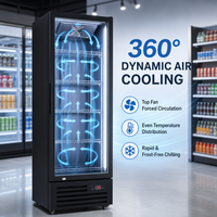 Réfrigérateur vertical personnalisé OEM, vitrine de congélation verticale, réfrigérateur commercial avec 1/2/3 portes vitrées