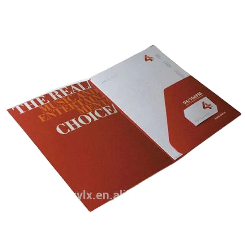 Carpeta de presentación de papel A4 de diseño personalizado, tarjeta de presentación con ranura