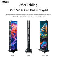Pantalla LED Publicitaria Plegable de Alta Luminosidad, Tipo Tótem, con Proceso GOB, Póster LED Tríptico, para Elevadores, Educación y Animación