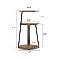 Table basse moderne de luxe à trois couches Tables d'appoint élégantes en marbre Tables d'appoint élégantes pour petit appartement maison Panneau en bois