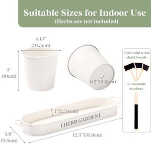 PERFNIQUE Grande jardinière d'intérieur/d'extérieur pour plantes aromatiques Pots de fenêtre en métal pour ferme Plateau de rebord de fenêtre comprenant uniquement une jardinière - Product Image 5