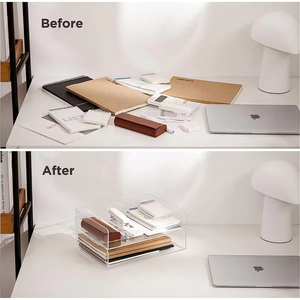 <span class=keywords><strong>2025</strong></span> mới rõ ràng thiết kế hai lớp trong suốt <span class=keywords><strong>Acrylic</strong></span> bàn tổ chức cho nhà văn phòng Nguồn cung cấp - Product Image 6