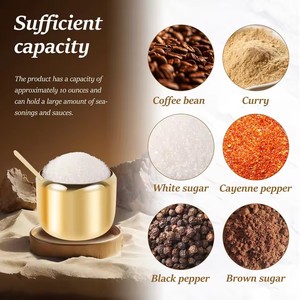 Barattolo per Zucchero da 10 once in Acciaio Inox 304, Contenitore per Spezie con Coperchio in Vetro Trasparente e Cucchiaio, Pentola Multifunzionale per Sale, Caramelle, Chicchi di Caffè - Product Image 5